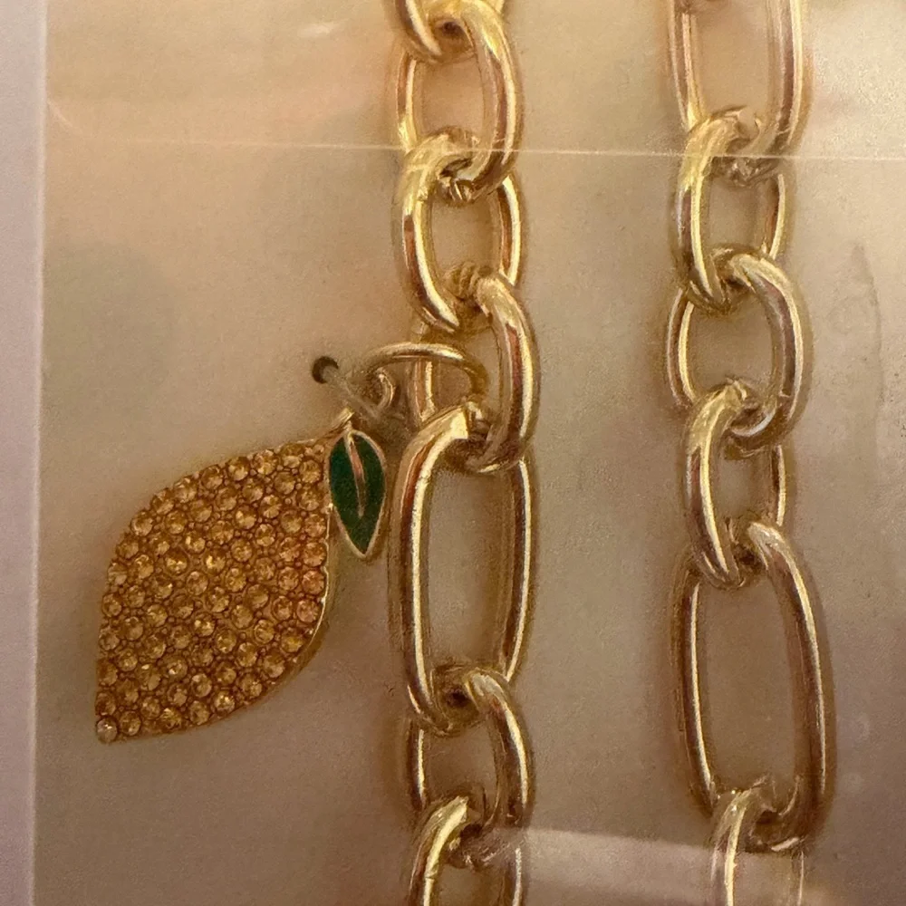 BaubleBar Gold-Tone Charm Chain with Fruit and Floral Charms